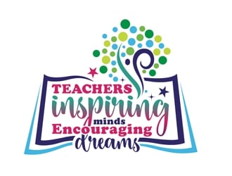 Teachers: Inspiring Minds, Encouraging Dreams logo design by DreamLogoDesign
