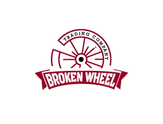 Broken Wheel Trading Company logo design by Mbelgedez