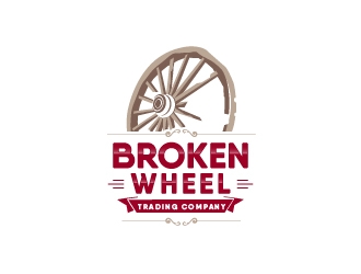 Broken Wheel Trading Company logo design by Mbelgedez