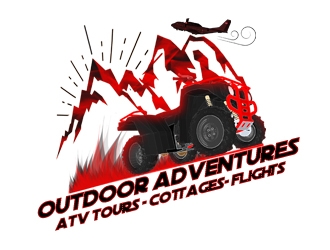 Outdoor Adventures  tagline = ( ATV Tours - Cottages- Flights ) logo design by AnasHalaibeh