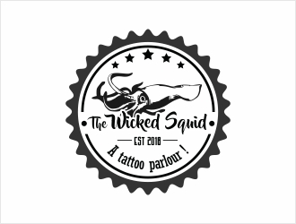 The Wicked Squid logo design by Razzi