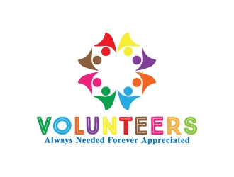 Volunteers : Always Needed Forever Appreciated logo design by dhika