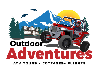 Outdoor Adventures  tagline = ( ATV Tours - Cottages- Flights ) logo design by ARALE