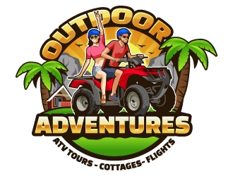 Outdoor Adventures  tagline = ( ATV Tours - Cottages- Flights ) logo design by Aelius