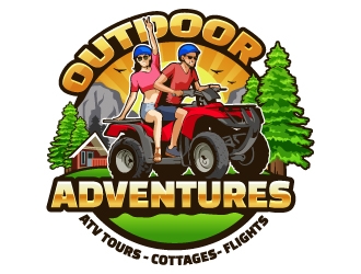Outdoor Adventures  tagline = ( ATV Tours - Cottages- Flights ) logo design by Aelius