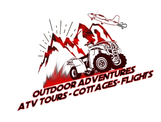 Outdoor Adventures  tagline = ( ATV Tours - Cottages- Flights ) logo design by AnasHalaibeh