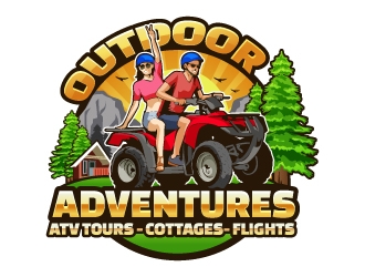 Outdoor Adventures  tagline = ( ATV Tours - Cottages- Flights ) logo design by Aelius