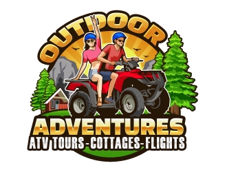 Outdoor Adventures  tagline = ( ATV Tours - Cottages- Flights ) logo design by Aelius