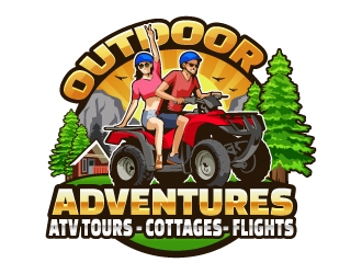Outdoor Adventures  tagline = ( ATV Tours - Cottages- Flights ) logo design by Aelius