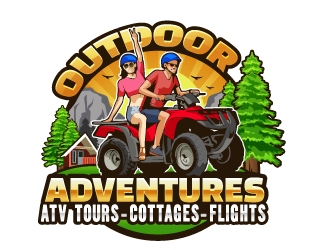 Outdoor Adventures  tagline = ( ATV Tours - Cottages- Flights ) logo design by Aelius