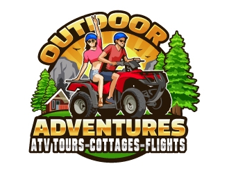 Outdoor Adventures  tagline = ( ATV Tours - Cottages- Flights ) logo design by Aelius