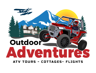 Outdoor Adventures  tagline = ( ATV Tours - Cottages- Flights ) logo design by ARALE