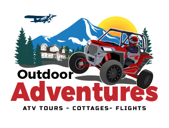 Outdoor Adventures  tagline = ( ATV Tours - Cottages- Flights ) logo design by ARALE