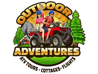 Outdoor Adventures  tagline = ( ATV Tours - Cottages- Flights ) logo design by Aelius