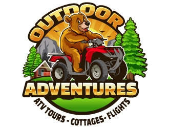 Outdoor Adventures  tagline = ( ATV Tours - Cottages- Flights ) logo design by Aelius