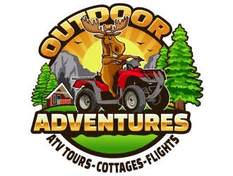 Outdoor Adventures  tagline = ( ATV Tours - Cottages- Flights ) logo design by Aelius