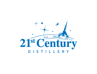 21st Century Distillery logo design by hwkomp