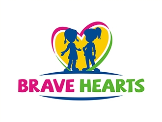 Brave Hearts logo design by gitzart