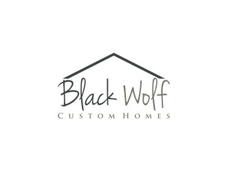 Black Wolf Custom Homes logo design by bricton