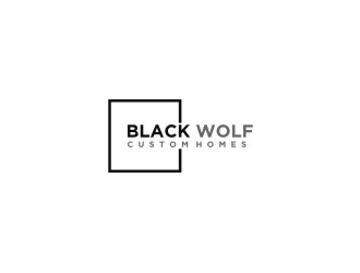 Black Wolf Custom Homes logo design by bricton