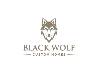 Black Wolf Custom Homes logo design by shadowfax
