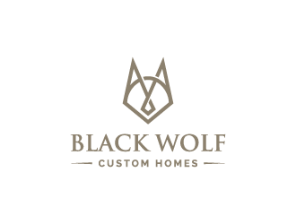 Black Wolf Custom Homes logo design by shadowfax