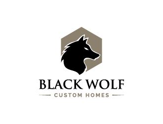 Black Wolf Custom Homes logo design by shadowfax