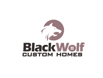 Black Wolf Custom Homes logo design by YONK
