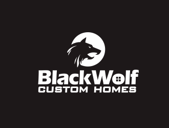 Black Wolf Custom Homes logo design by YONK
