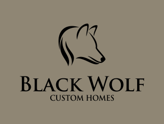 Black Wolf Custom Homes logo design by beejo
