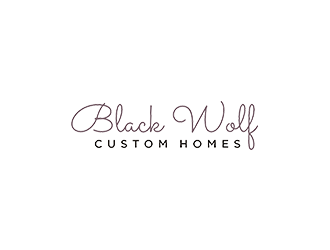 Black Wolf Custom Homes logo design by checx