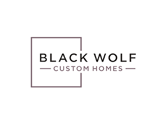 Black Wolf Custom Homes logo design by checx