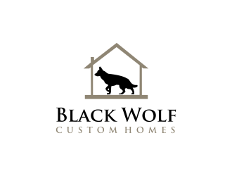 Black Wolf Custom Homes logo design by RIANW
