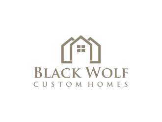 Black Wolf Custom Homes logo design by RIANW