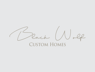 Black Wolf Custom Homes logo design by hopee