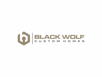 Black Wolf Custom Homes logo design by ammad