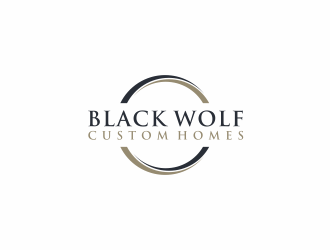 Black Wolf Custom Homes logo design by ammad