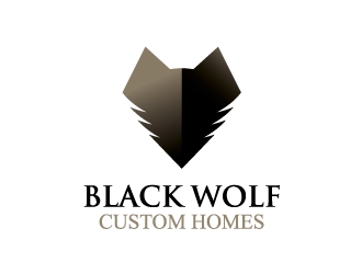 Black Wolf Custom Homes logo design by alxmihalcea
