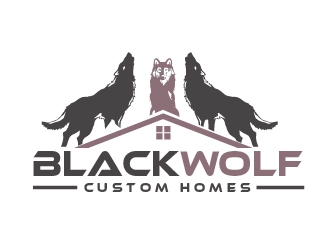 Black Wolf Custom Homes logo design by shravya