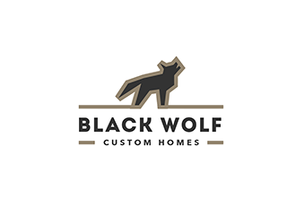Black Wolf Custom Homes logo design by wonderland