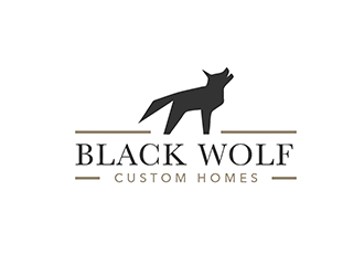 Black Wolf Custom Homes logo design by wonderland