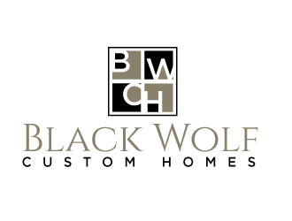 Black Wolf Custom Homes logo design by scriotx