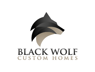 Black Wolf Custom Homes logo design by mhala