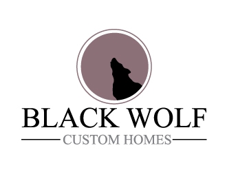 Black Wolf Custom Homes logo design by Erasedink