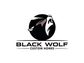 Black Wolf Custom Homes logo design by Suvendu