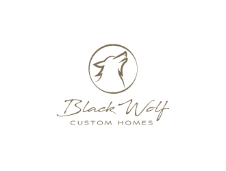 Black Wolf Custom Homes logo design by Boomstudioz