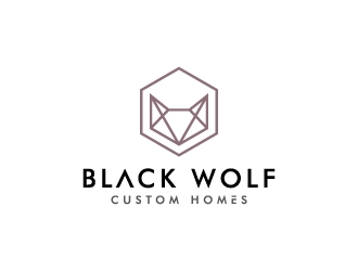 Black Wolf Custom Homes logo design by fillintheblack
