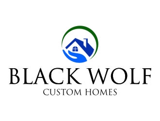 Black Wolf Custom Homes logo design by jetzu