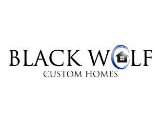 Black Wolf Custom Homes logo design by jetzu