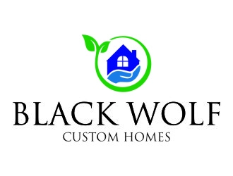 Black Wolf Custom Homes logo design by jetzu